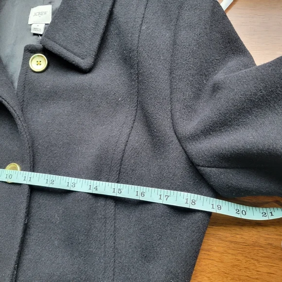 J Crew Factory Wool-blend lady day coat AT107 Size 8 NWT Black - Picture 8 of 9